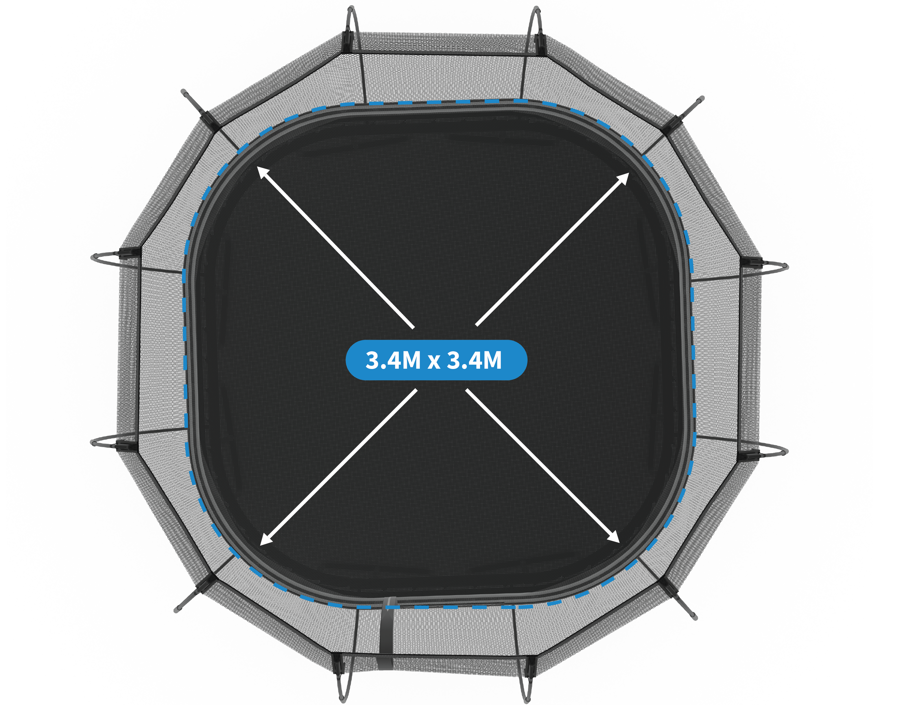 Grand Trampoline Carré S113 -Premium Package